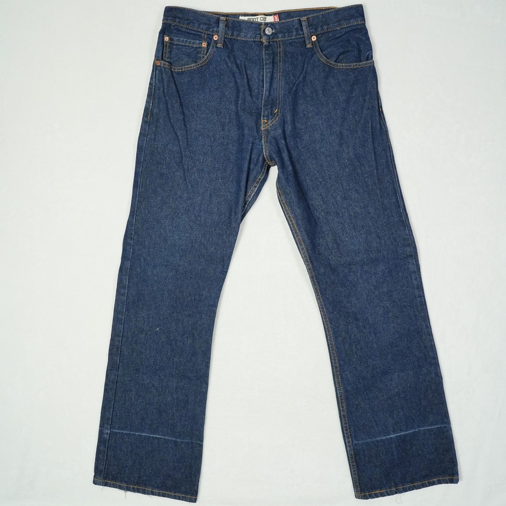 Levis 517 Mens Bootcut Jeans Dark Wash Indigo Cotton Denim 34x30 Made in Mexico
